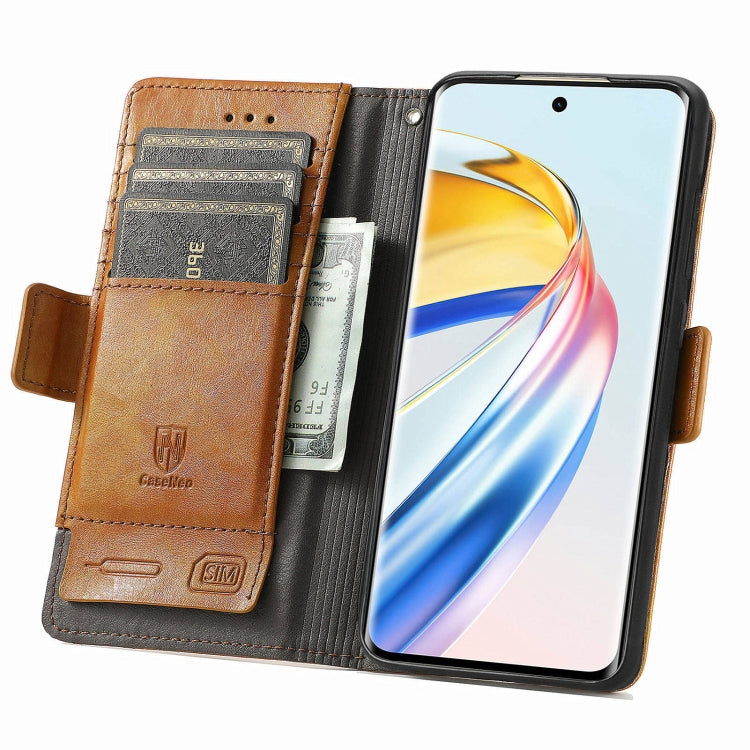 For Honor X9b CaseNeo Splicing Dual Magnetic Buckle Leather Phone Case