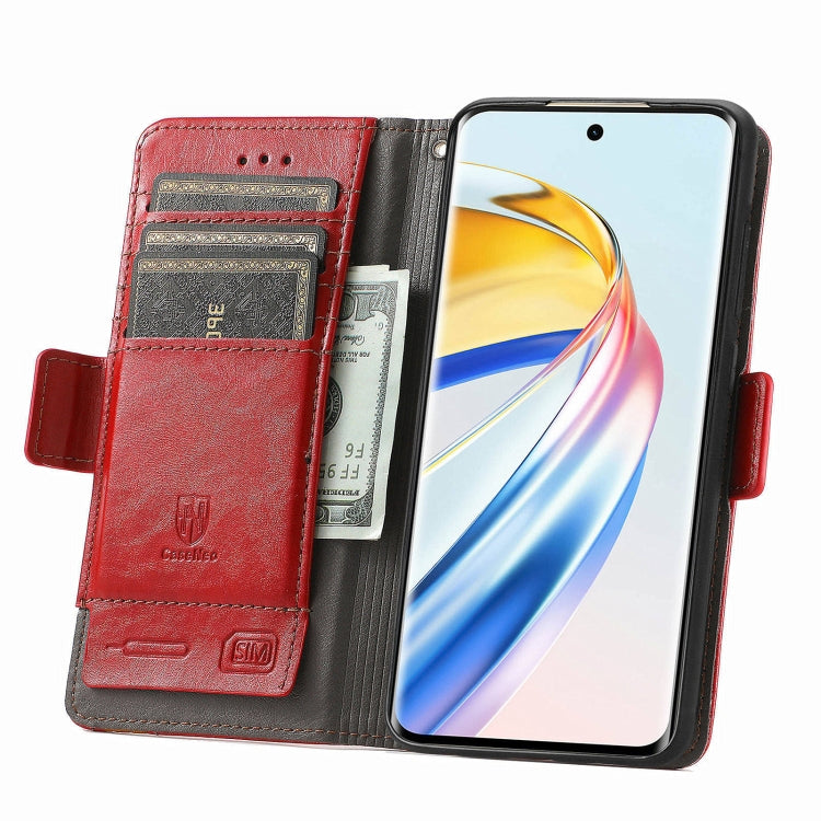 For Honor X9b CaseNeo Splicing Dual Magnetic Buckle Leather Phone Case