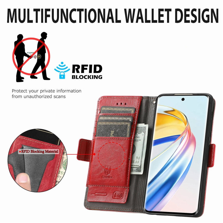 For Honor X9b CaseNeo Splicing Dual Magnetic Buckle Leather Phone Case