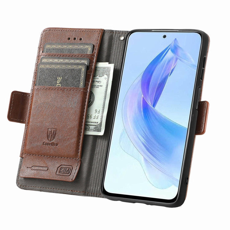 For Honor X50i CaseNeo Splicing Dual Magnetic Buckle Leather Phone Case