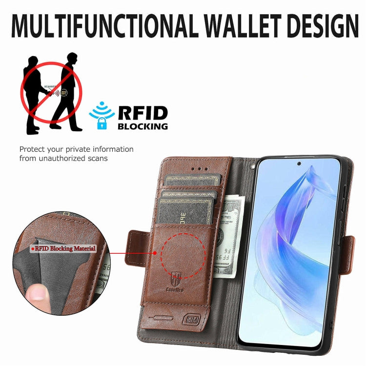 For Honor X50i CaseNeo Splicing Dual Magnetic Buckle Leather Phone Case