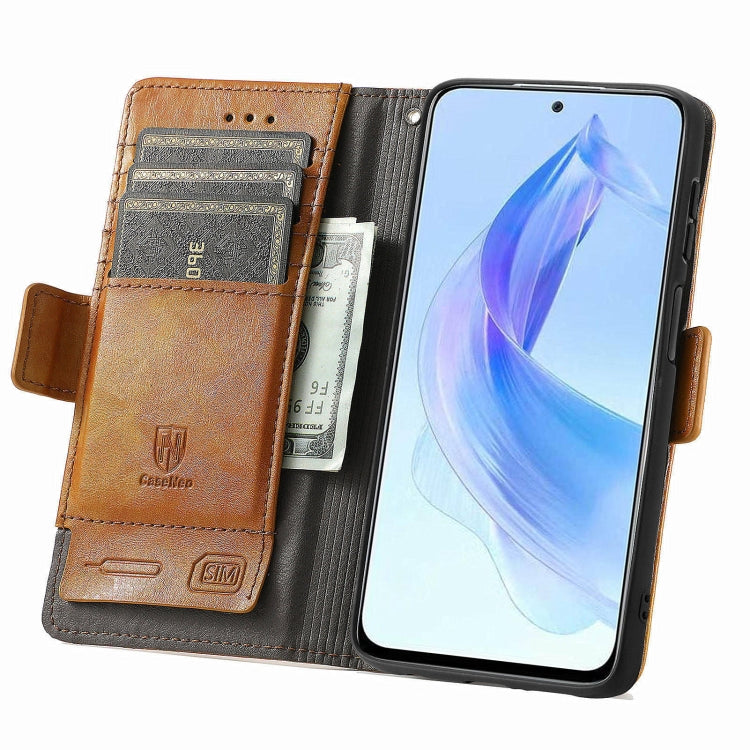 For Honor X50i CaseNeo Splicing Dual Magnetic Buckle Leather Phone Case