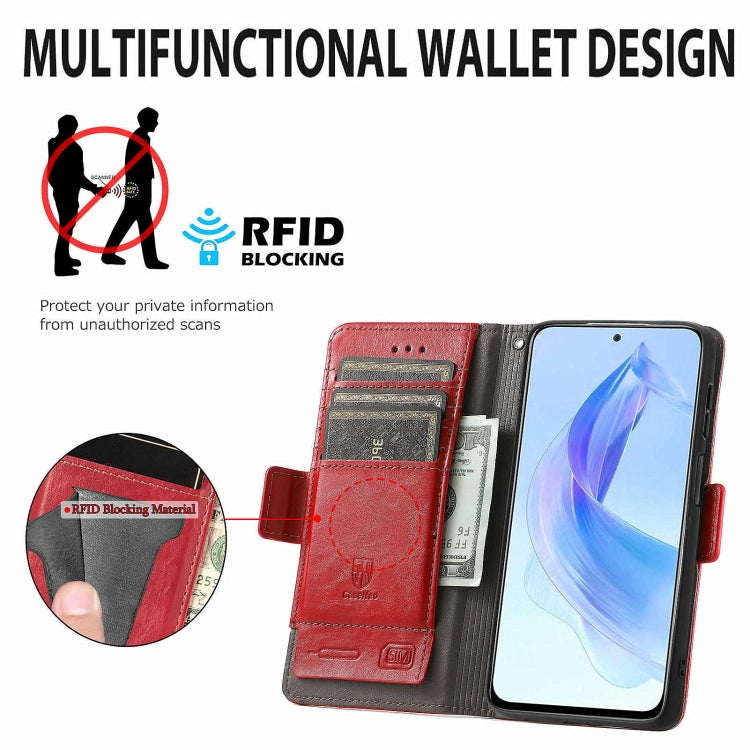 For Honor X50i CaseNeo Splicing Dual Magnetic Buckle Leather Phone Case