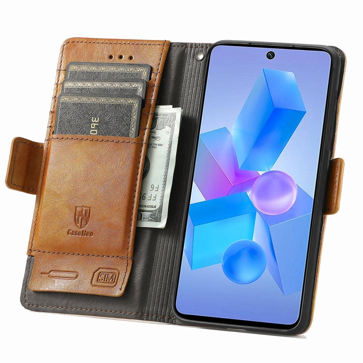 For Infinix Hot 40 CaseNeo Splicing Dual Magnetic Buckle Leather Phone Case