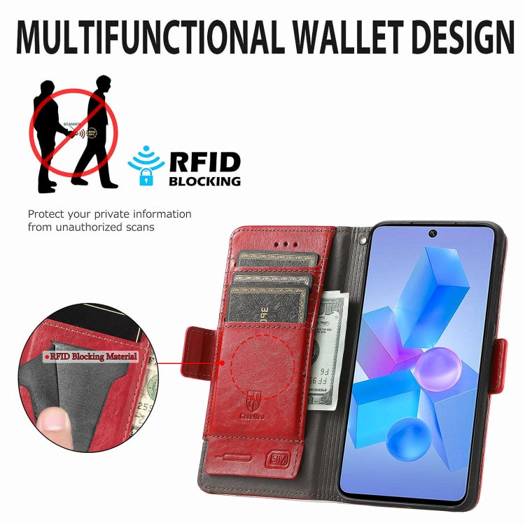 For Infinix Hot 40 CaseNeo Splicing Dual Magnetic Buckle Leather Phone Case
