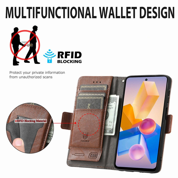 For Infinix Hot 40i CaseNeo Splicing Dual Magnetic Buckle Leather Phone Case