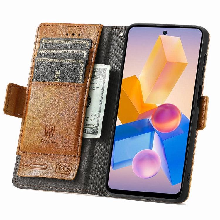 For Infinix Hot 40i CaseNeo Splicing Dual Magnetic Buckle Leather Phone Case