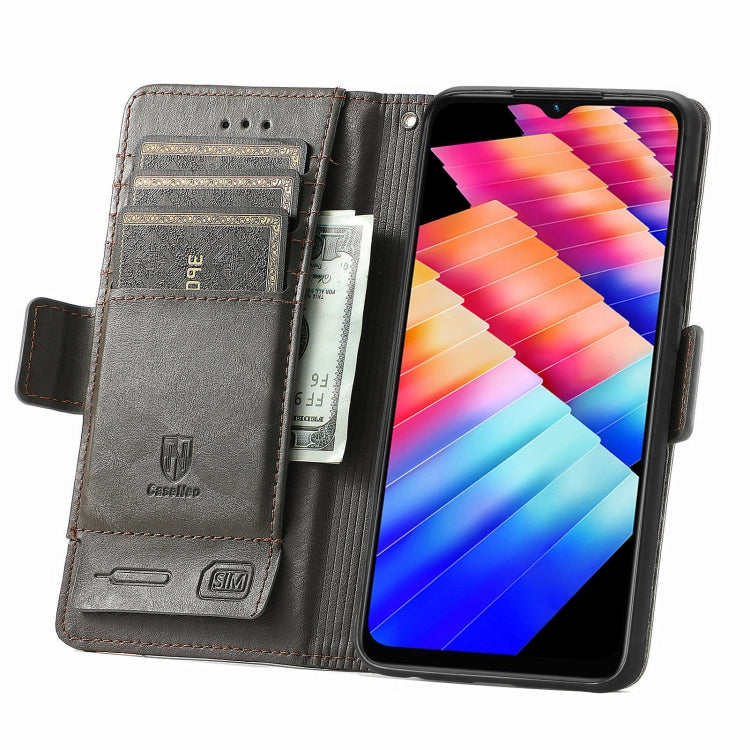 For Infinix Hot 30i CaseNeo Splicing Dual Magnetic Buckle Leather Phone Case