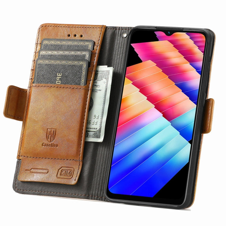 For Infinix Hot 30i CaseNeo Splicing Dual Magnetic Buckle Leather Phone Case
