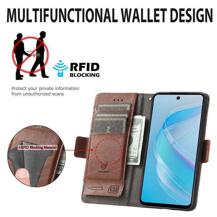 For Infinix Smart 8 CaseNeo Splicing Dual Magnetic Buckle Leather Phone Case