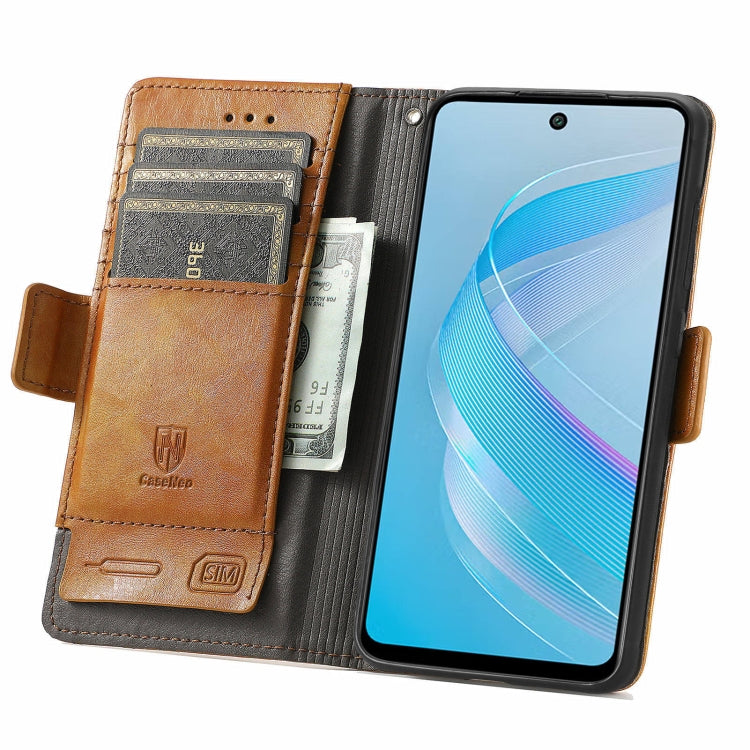 For Infinix Smart 8 CaseNeo Splicing Dual Magnetic Buckle Leather Phone Case