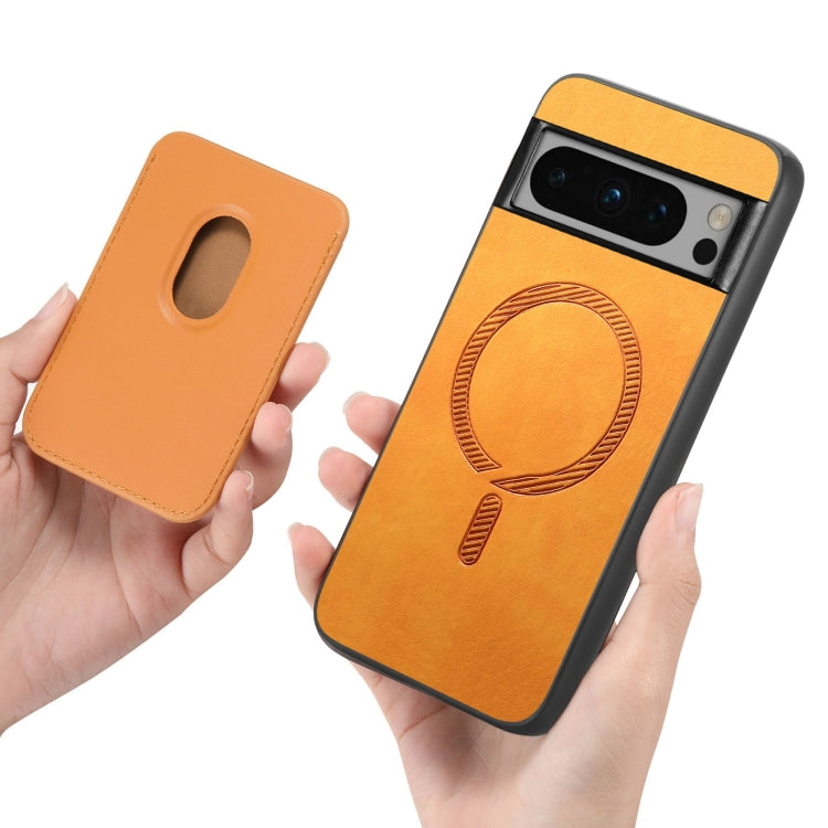 For Google Pixel 7 Pro Retro Magsafe Card Bag PU Back Cover Phone Case