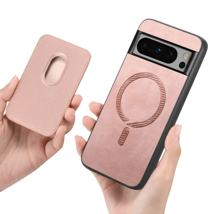 For Google Pixel 8 Retro Magsafe Card Bag PU Back Cover Phone Case