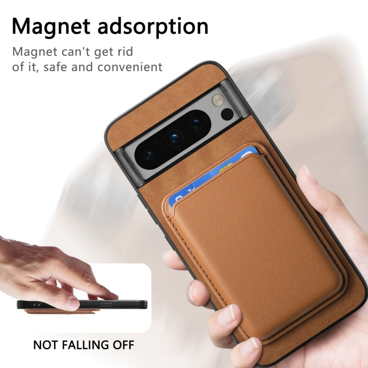 For Google Pixel 8 Retro Magsafe Card Bag PU Back Cover Phone Case