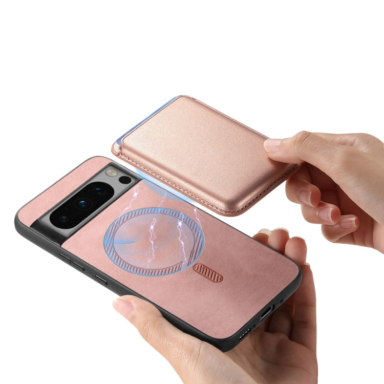 For Google Pixel 8a Retro Magsafe Card Bag PU Back Cover Phone Case