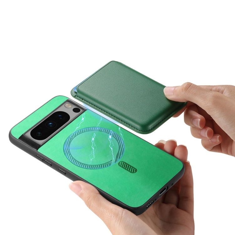 For Google Pixel 8a Retro Magsafe Card Bag PU Back Cover Phone Case