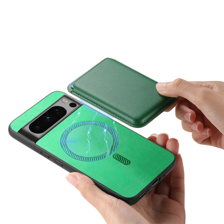 For Google Pixel 9 Pro XL Retro Magsafe Card Bag PU Back Cover Phone Case
