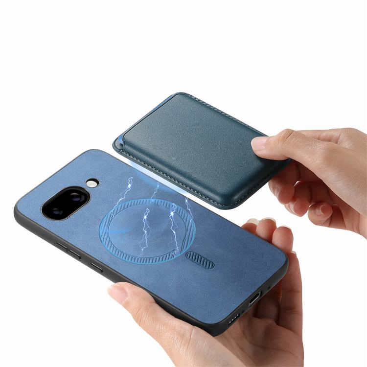 For Google Pixel 9a Retro Magsafe Card Bag PU Back Cover Phone Case