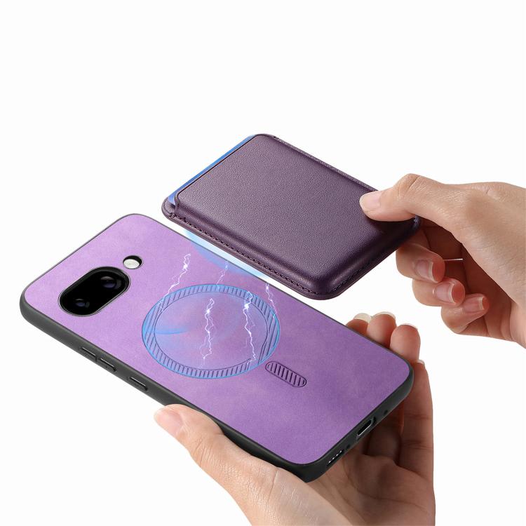For Google Pixel 9a Retro Magsafe Card Bag PU Back Cover Phone Case