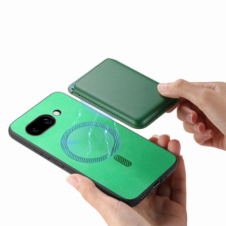 For Google Pixel 9a Retro Magsafe Card Bag PU Back Cover Phone Case