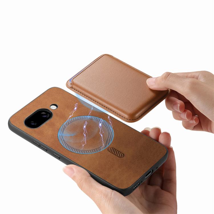 For Google Pixel 9a Retro Magsafe Card Bag PU Back Cover Phone Case
