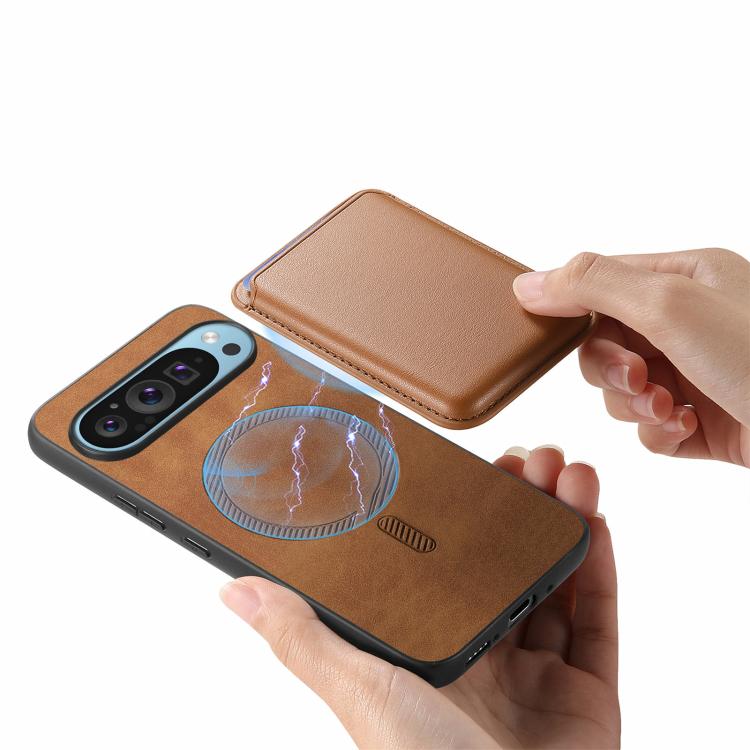 For Google Pixel 10 / 10 Pro Retro Magsafe Card Bag PU Back Cover Phone Case