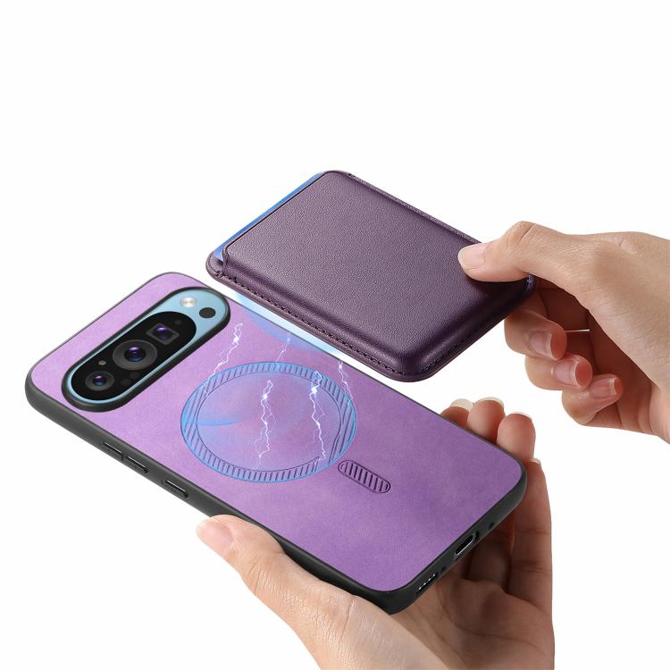 For Google Pixel 10 Pro XL Retro Magsafe Card Bag PU Back Cover Phone Case