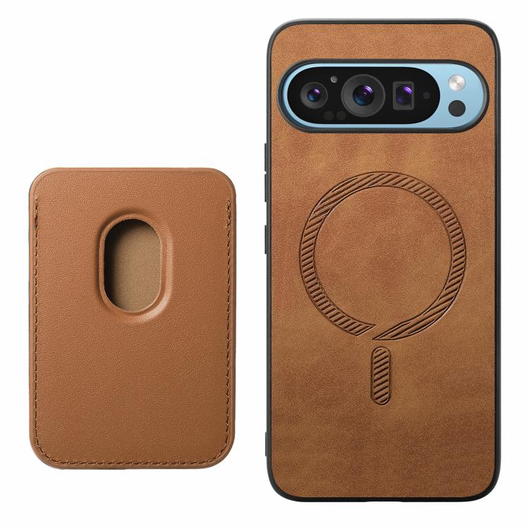 For Google Pixel 10 Pro XL Retro Magsafe Card Bag PU Back Cover Phone Case