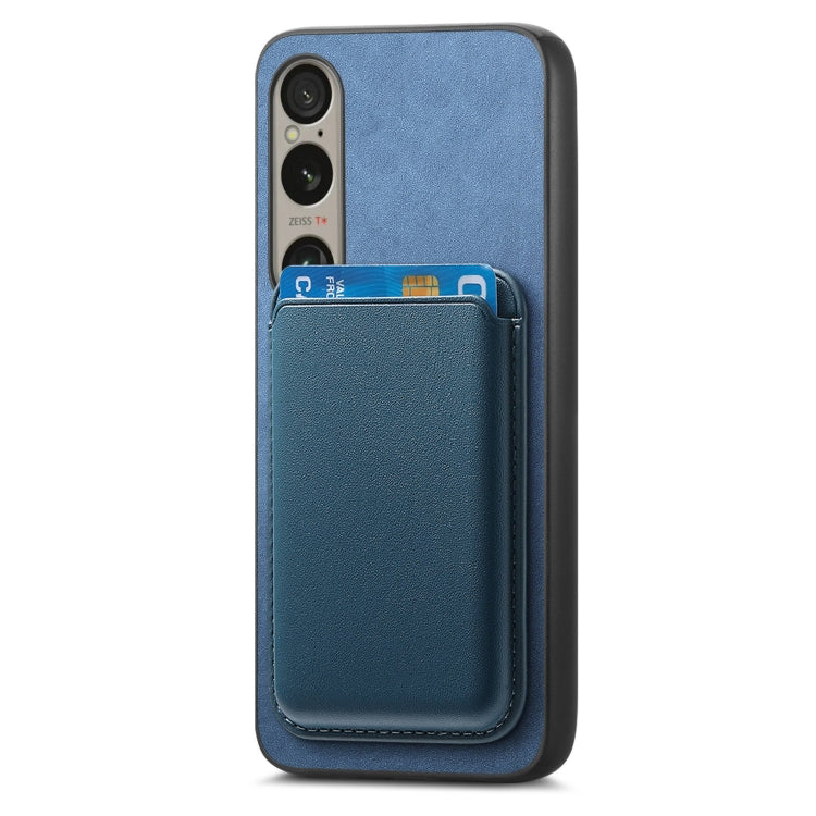 For Sony Xperia 1 V Retro Magsafe Card Bag PU Back Cover Phone Case