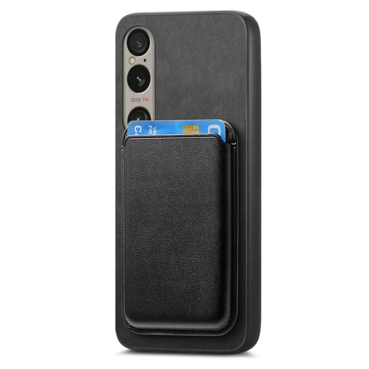 For Sony Xperia 1 V Retro Magsafe Card Bag PU Back Cover Phone Case