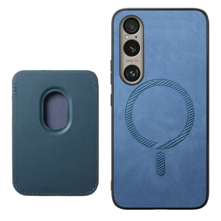 For Sony Xperia 5 V Retro Magsafe Card Bag PU Back Cover Phone Case