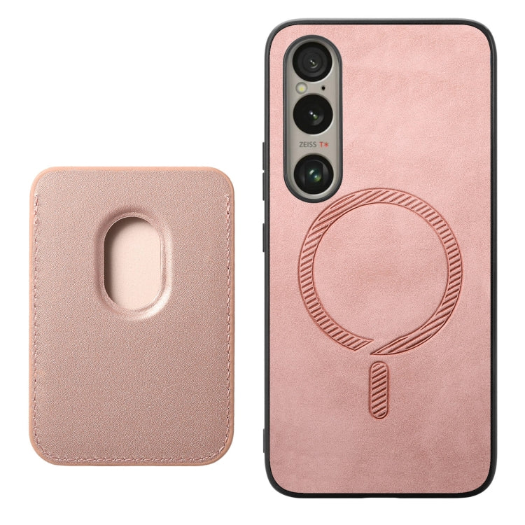 For Sony Xperia 5 V Retro Magsafe Card Bag PU Back Cover Phone Case