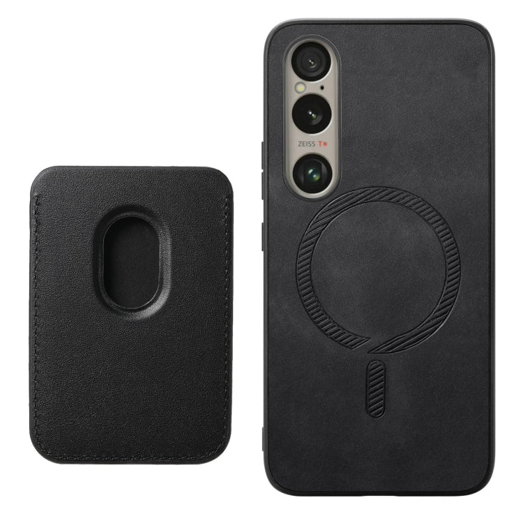 For Sony Xperia 5 V Retro Magsafe Card Bag PU Back Cover Phone Case