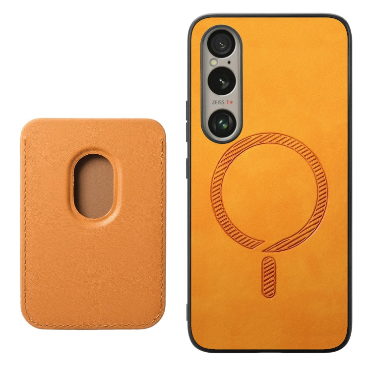 For Sony Xperia 10 V Retro Magsafe Card Bag PU Back Cover Phone Case