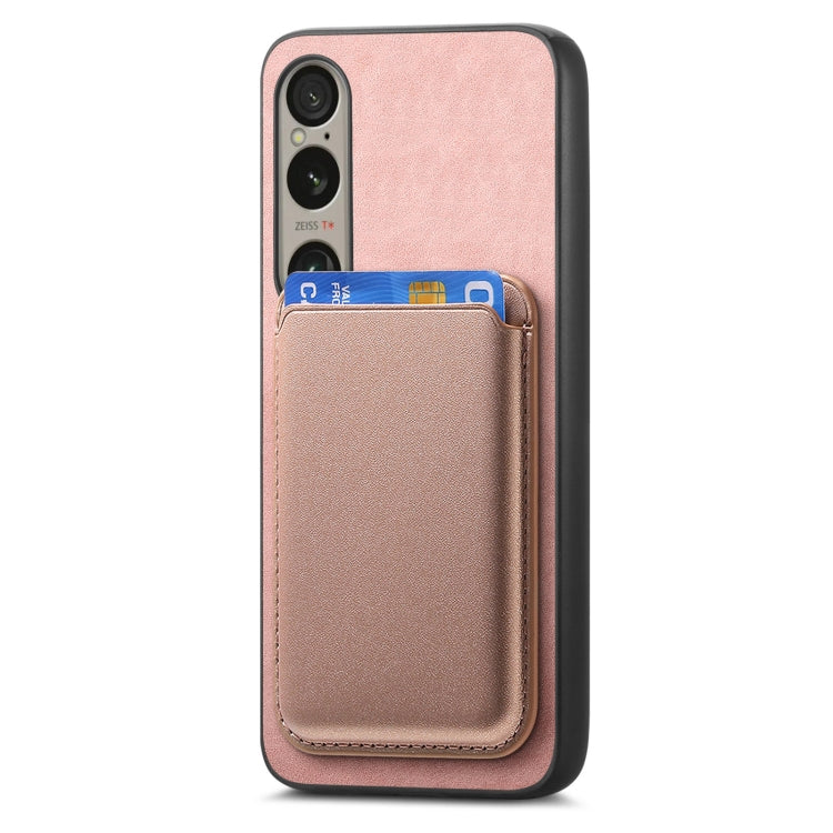 For Sony Xperia 10 V Retro Magsafe Card Bag PU Back Cover Phone Case