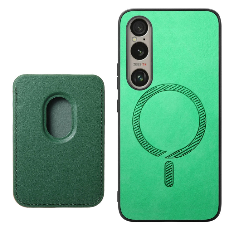 For Sony Xperia 10 V Retro Magsafe Card Bag PU Back Cover Phone Case
