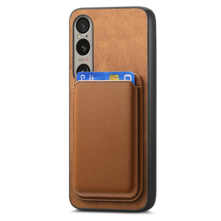For Sony Xperia 10 V Retro Magsafe Card Bag PU Back Cover Phone Case
