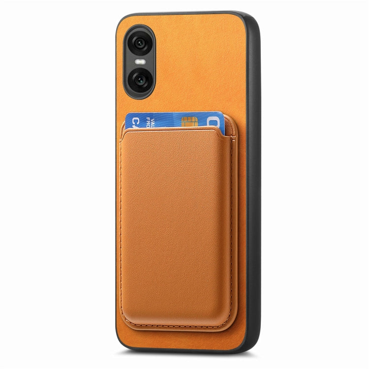 For Sony Xperia 1 VI Retro Magsafe Card Bag PU Back Cover Phone Case