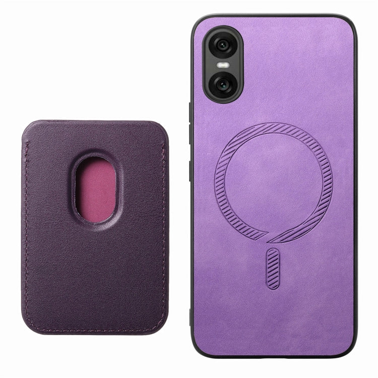 For Sony Xperia 1 VI Retro Magsafe Card Bag PU Back Cover Phone Case