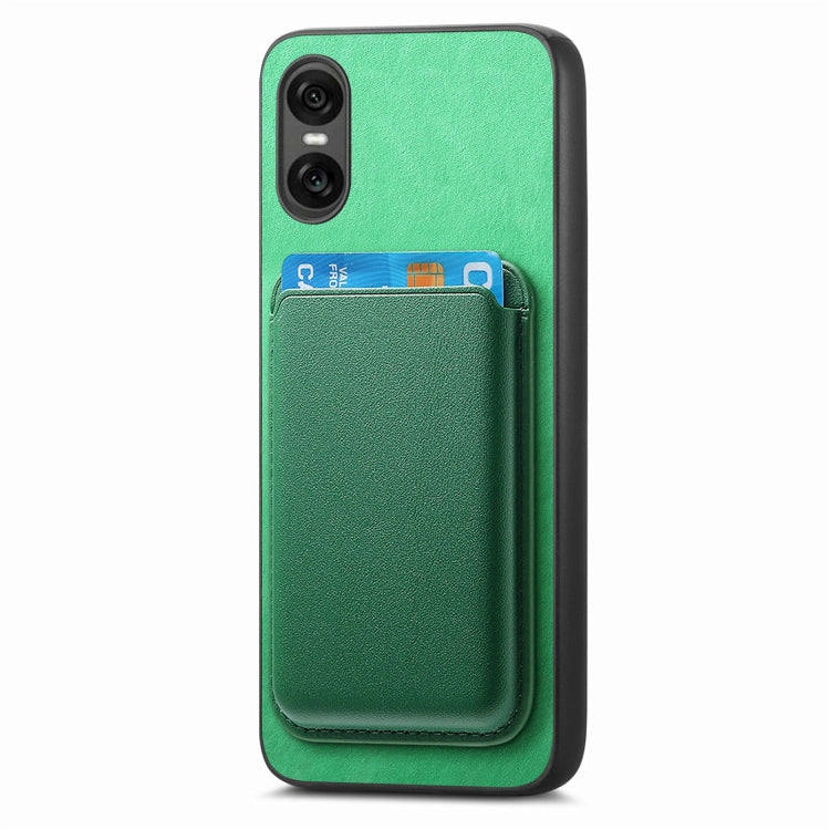 For Sony Xperia 1 VI Retro Magsafe Card Bag PU Back Cover Phone Case