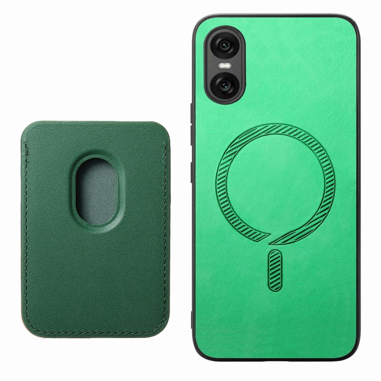 For Sony Xperia 1 VI Retro Magsafe Card Bag PU Back Cover Phone Case