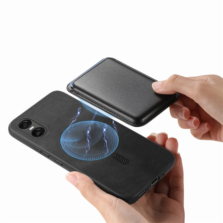 For Sony Xperia 1 VI Retro Magsafe Card Bag PU Back Cover Phone Case