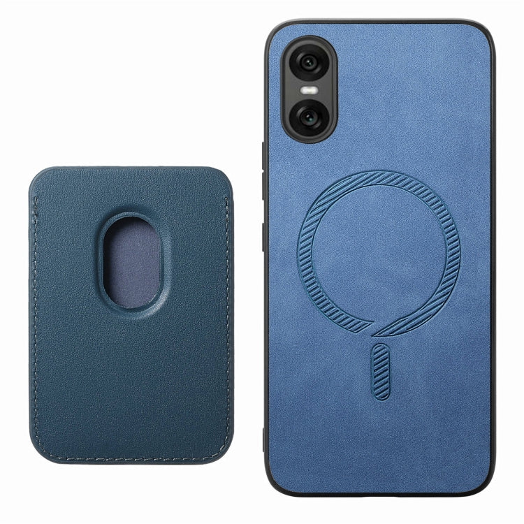 For Sony Xperia 10 VI Retro Magsafe Card Bag PU Back Cover Phone Case