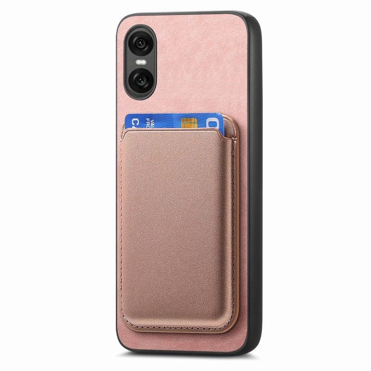 For Sony Xperia 10 VI Retro Magsafe Card Bag PU Back Cover Phone Case