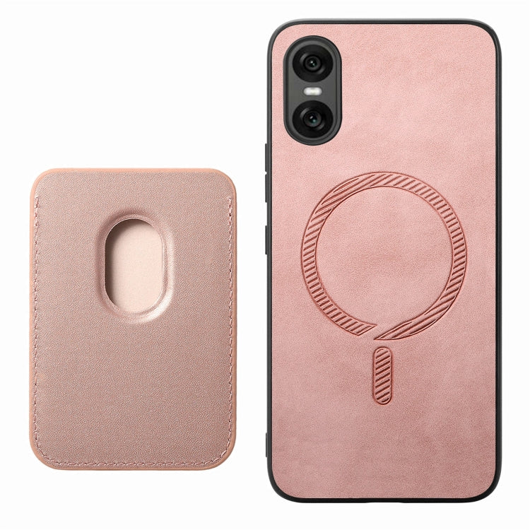 For Sony Xperia 10 VI Retro Magsafe Card Bag PU Back Cover Phone Case