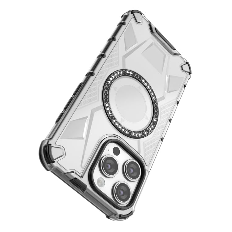 For iPhone 15 Pro Max MagSafe Armor Holder PC Hybrid TPU Phone Case