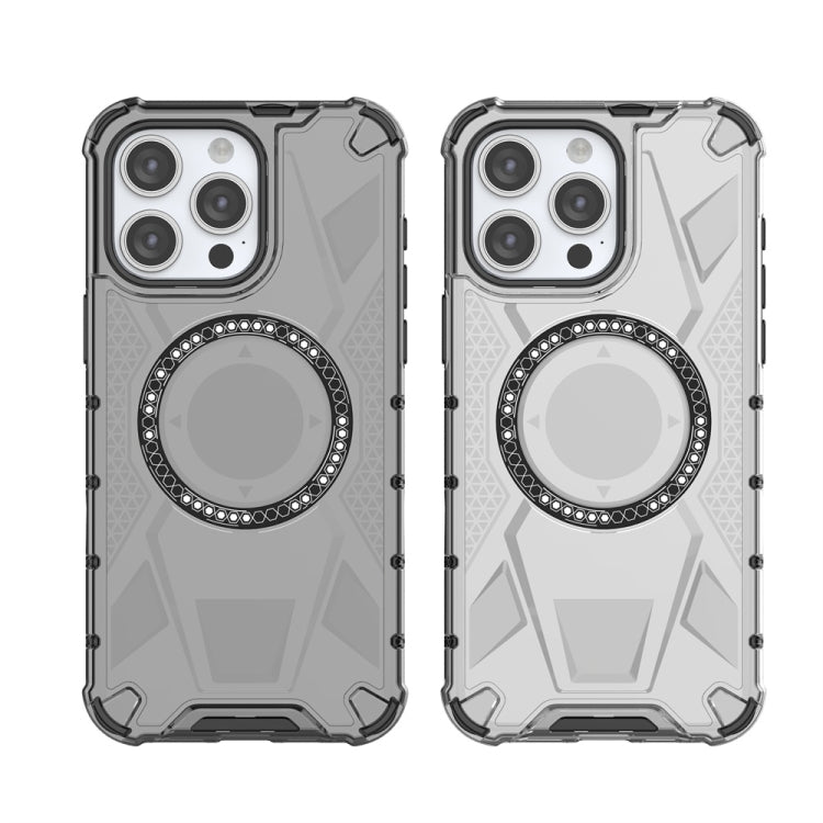 For iPhone 15 Pro Max MagSafe Armor Holder PC Hybrid TPU Phone Case