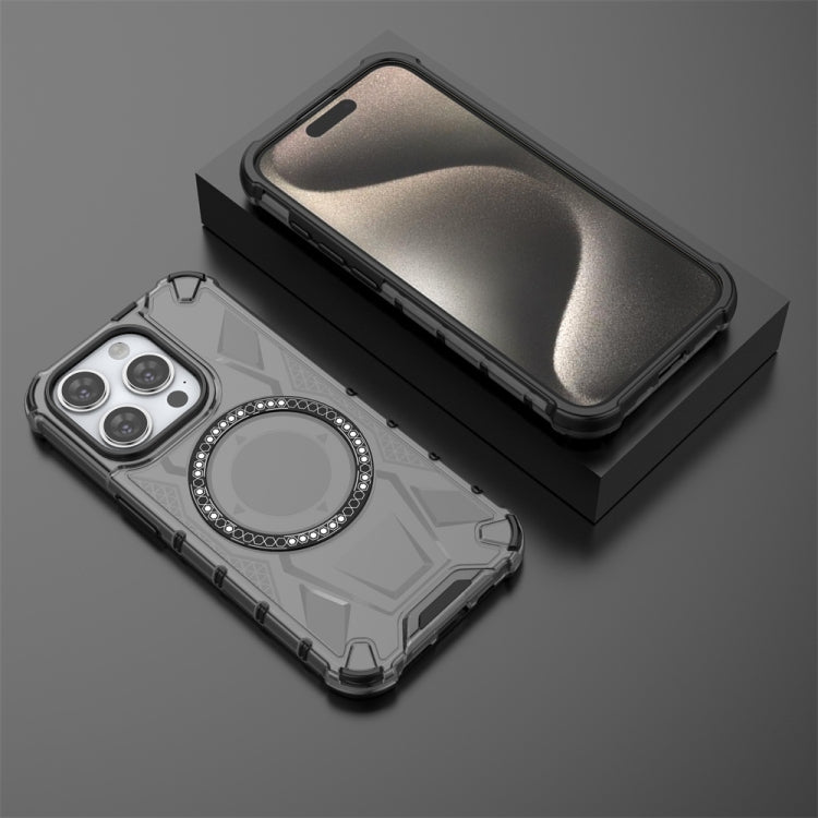 For iPhone 15 Pro MagSafe Armor Holder PC Hybrid TPU Phone Case