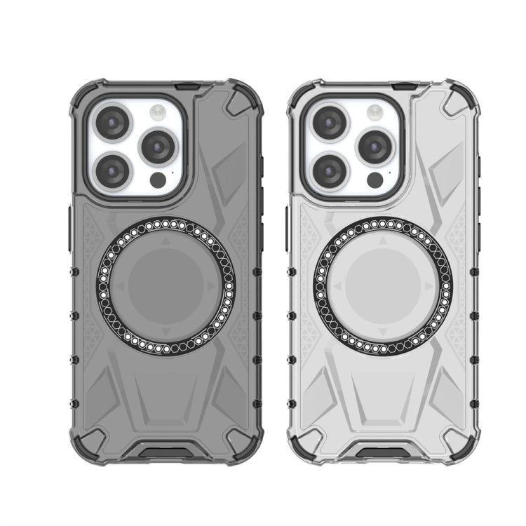For iPhone 15 Pro MagSafe Armor Holder PC Hybrid TPU Phone Case