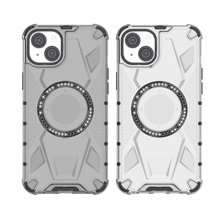 For iPhone 15 Plus MagSafe Armor Holder PC Hybrid TPU Phone Case